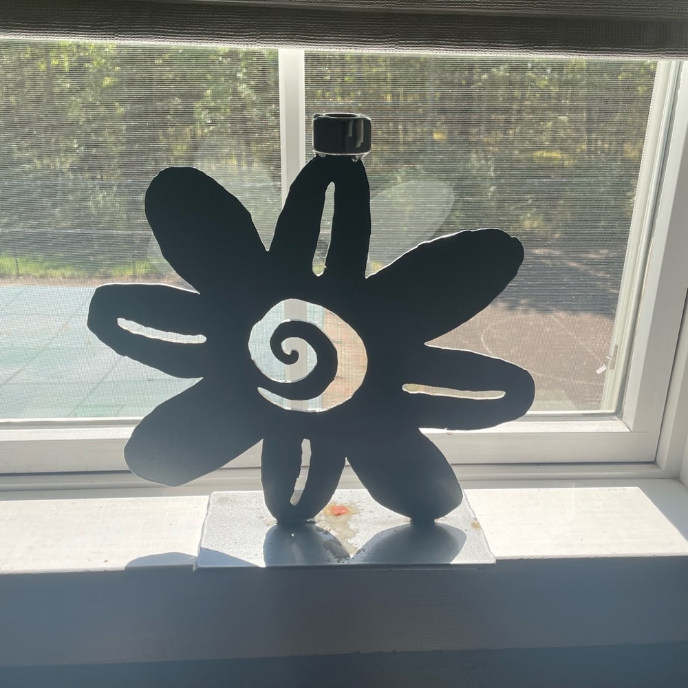 Beautiful Metal Flower Candle holder- for tapered candle